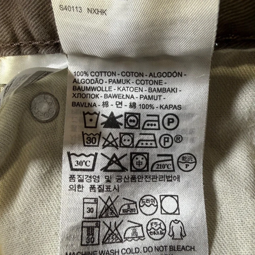 Levi's 514 Straight Fit Brown Jeans Men's Size 34x34 Black Patch White Tab
